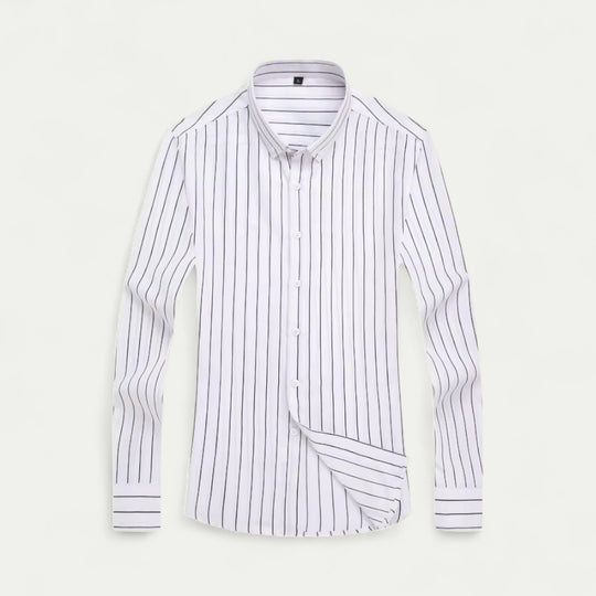 Stripe Cotton Blend Button Up Shirt for Business Casual Wear