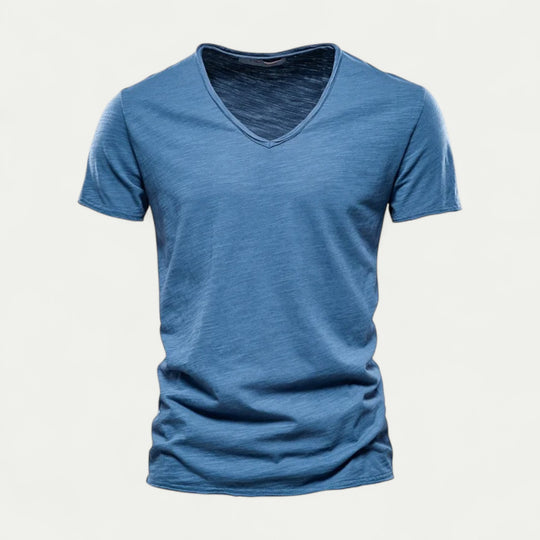 Men V Neck Cotton Short Sleeve Lightweight T Shirt