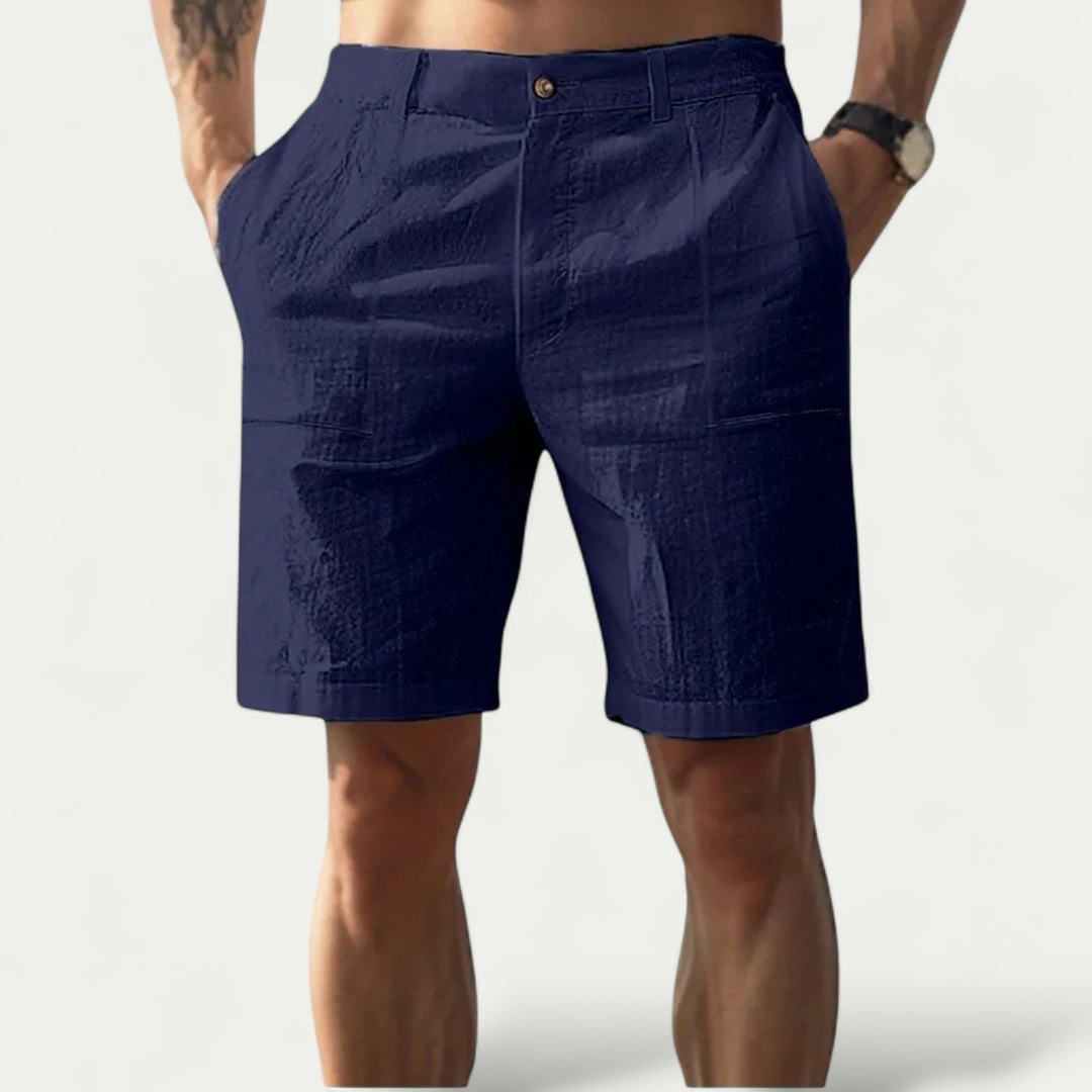 Men Linen blend Shorts for Summer Breathable Beachwear