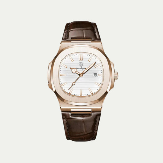 Men Leather Chronograph Watch Lisbon Classic Brown