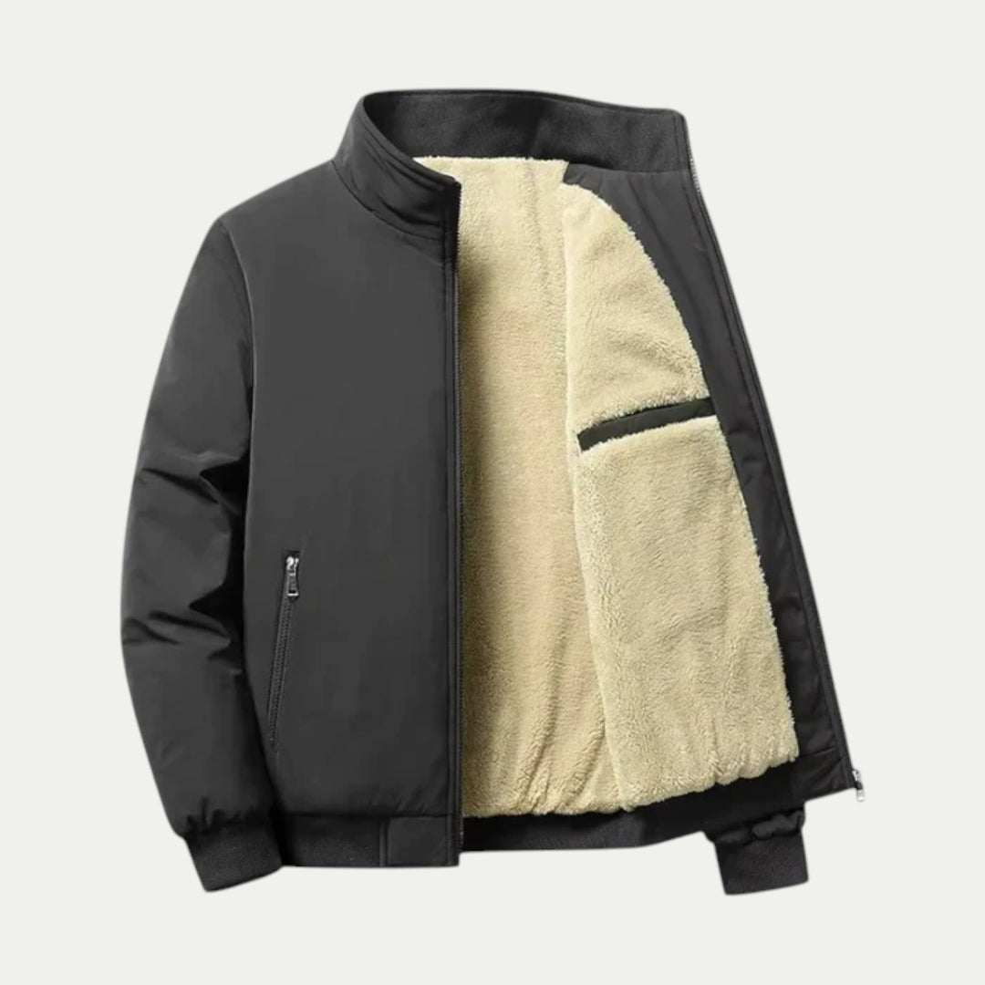 Men Classic Winter Jacket Windproof Insulated Fleece Coat