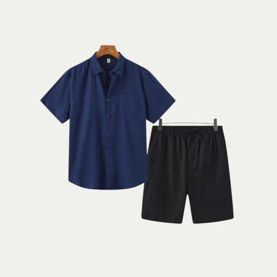 Randimo | Mens Linen Shirt and Shorts Summer Set