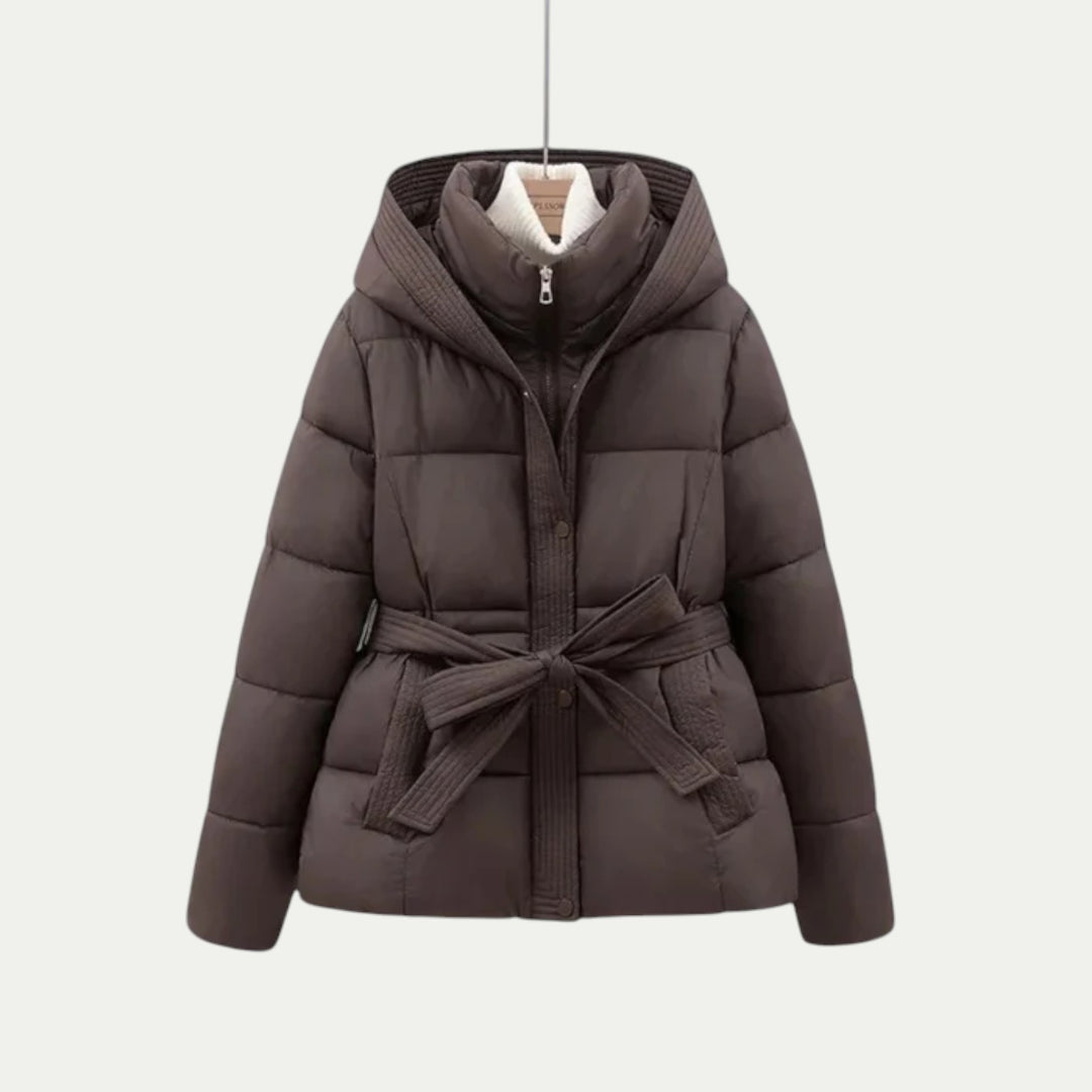 Women Winter Parka Coat Puffer Jacket with Belt