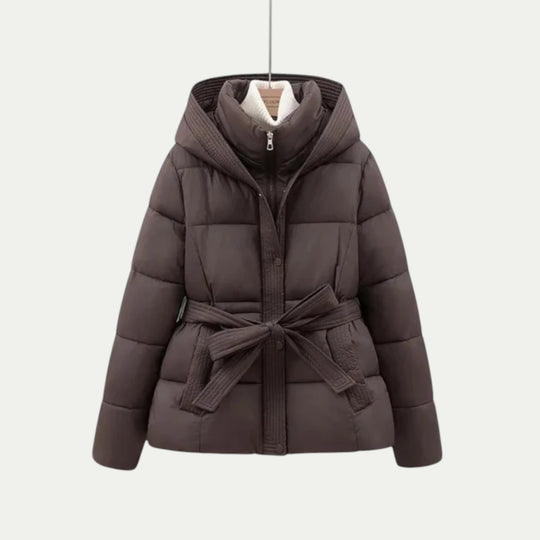 Women Winter Parka Coat Puffer Jacket with Belt