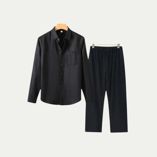 Randimo | Mens Long Sleeve Linen Shirt and Trousers Set
