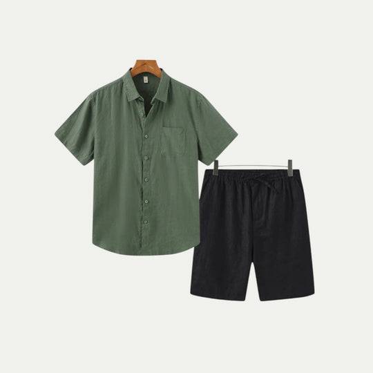 Randimo | Mens Linen Shirt and Shorts Summer Set