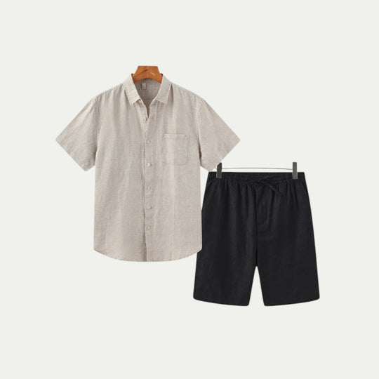 Randimo | Mens Linen Shirt and Shorts Summer Set