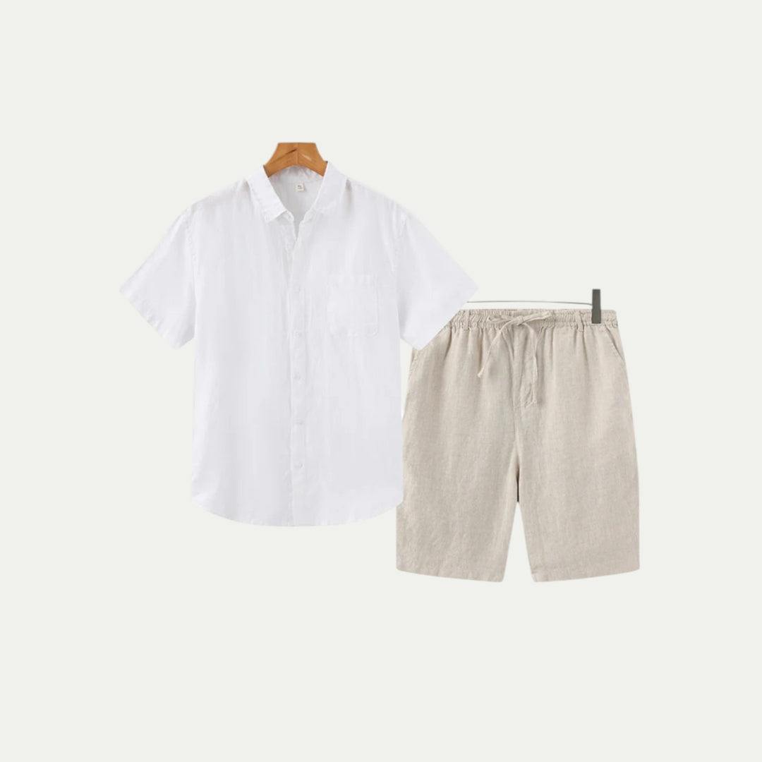 Randimo | Mens Linen Shirt and Shorts Summer Set