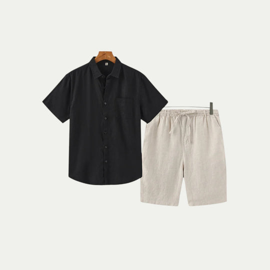 Randimo | Mens Linen Shirt and Shorts Summer Set