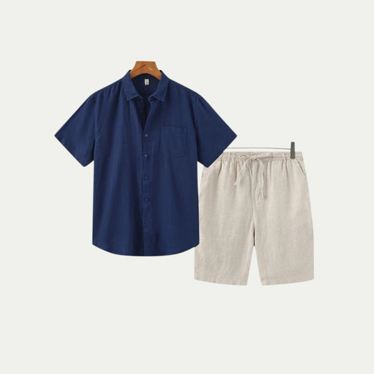 Randimo | Mens Linen Shirt and Shorts Summer Set