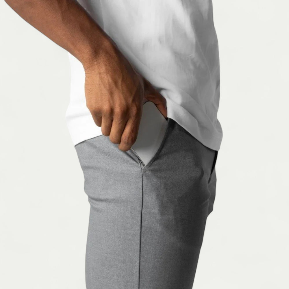 Men Stretchy Casual Pants Cotton Breathable Trousers
