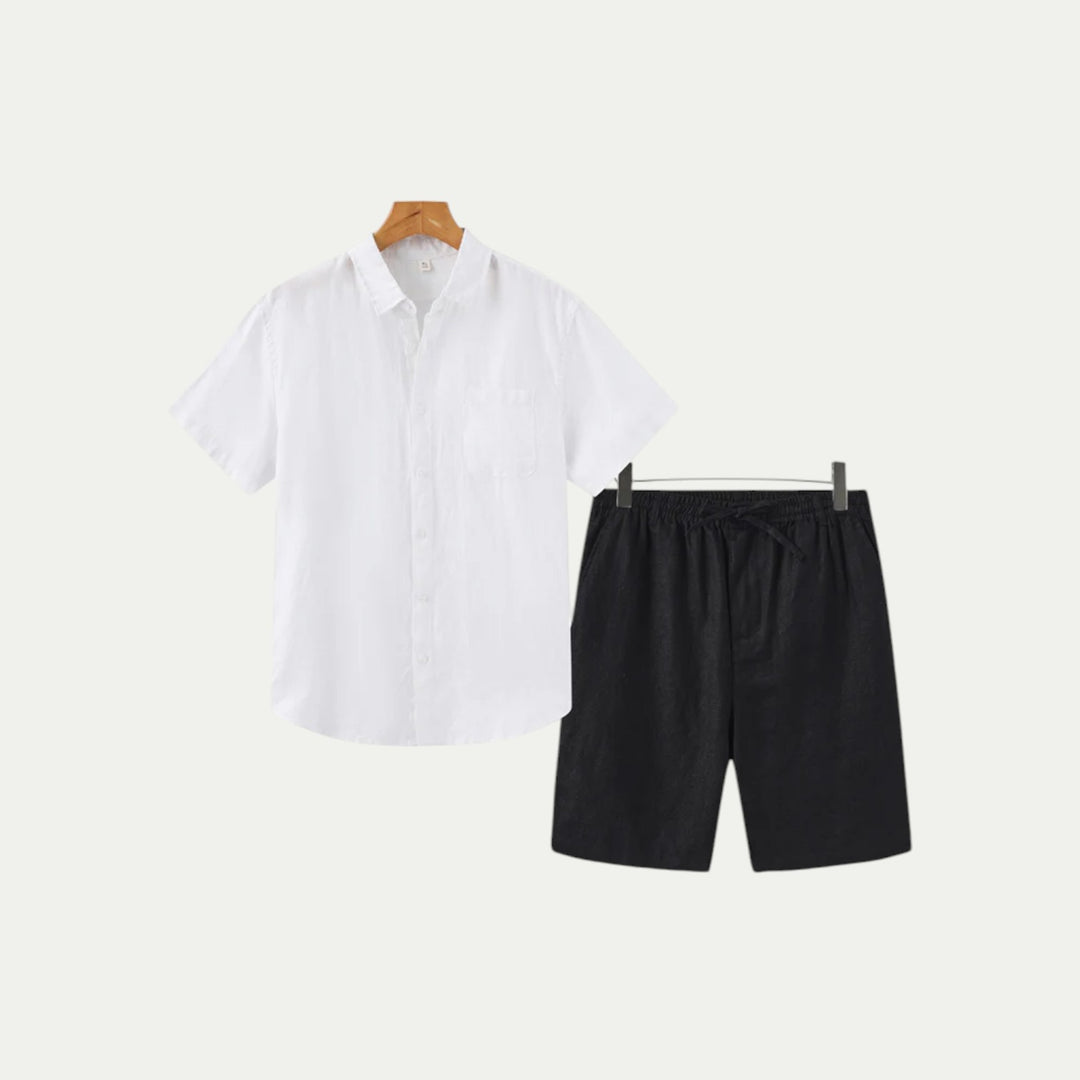 Randimo | Mens Linen Shirt and Shorts Summer Set
