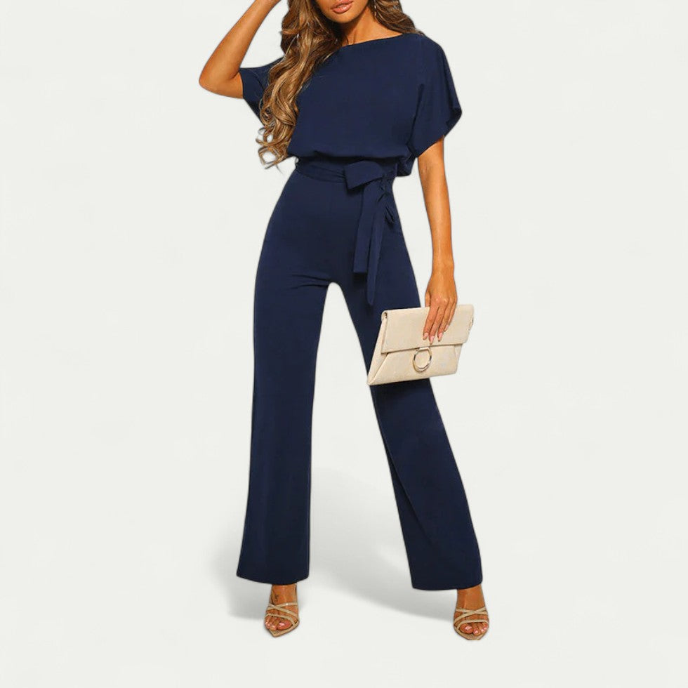Elegant Wide Leg Belted Jumpsuit for Women