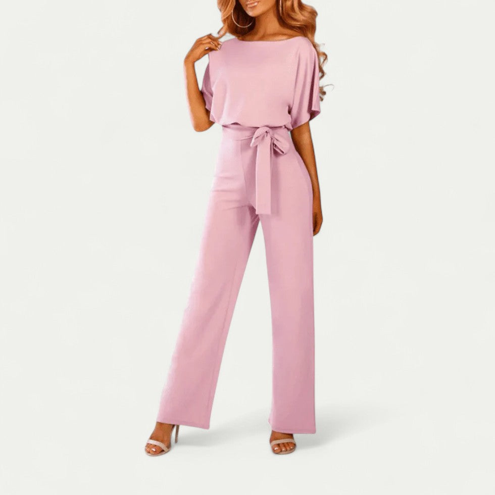 Elegant Wide Leg Belted Jumpsuit for Women