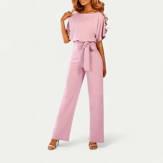 Elegant Wide Leg Belted Jumpsuit for Women