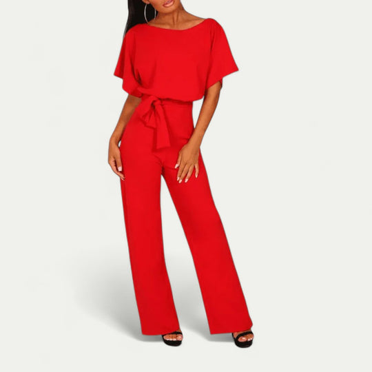 Elegant Wide Leg Belted Jumpsuit for Women