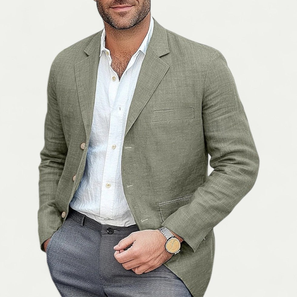 Men's Linen Blazer Casual Slim Fit Lightweight Suit Jacket