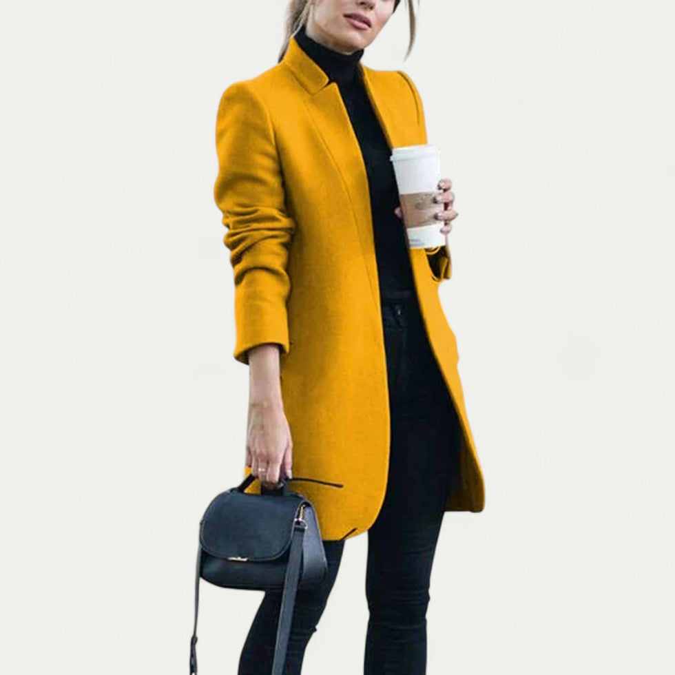 Women's Elegant Wool Blend Longline Overcoat