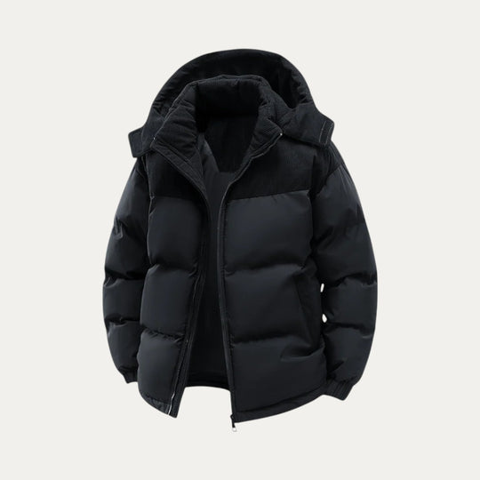 Panel Hooded Puffer Jacket for Men
