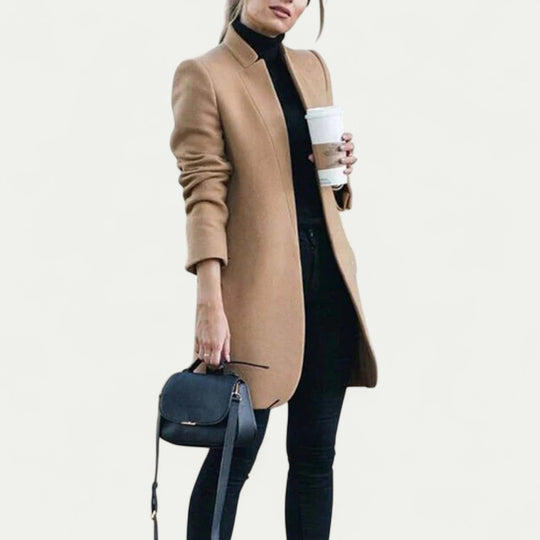Women's Elegant Wool Blend Longline Overcoat