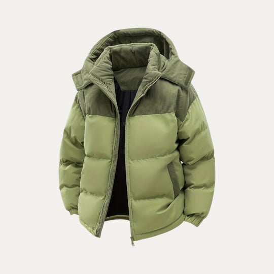 Panel Hooded Puffer Jacket for Men