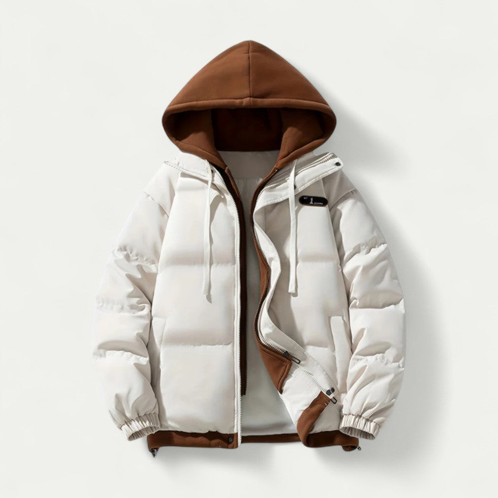 Men's Oversized Puffer Jacket with Hoodie