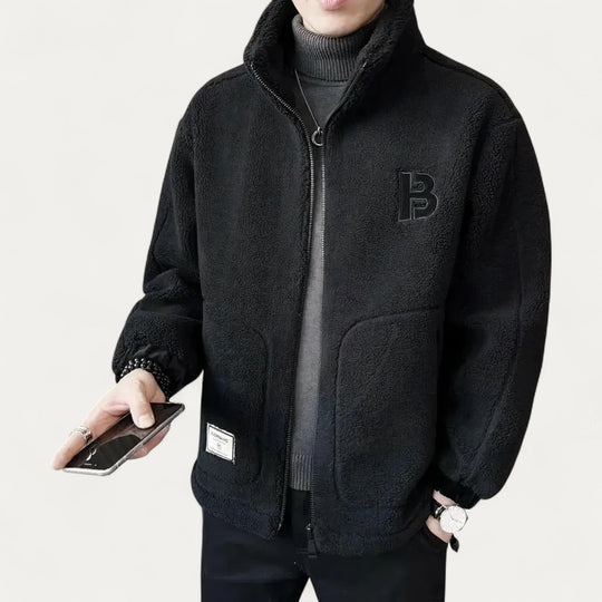 Men’s Fleece Zip Up Stand Collar Jacket
