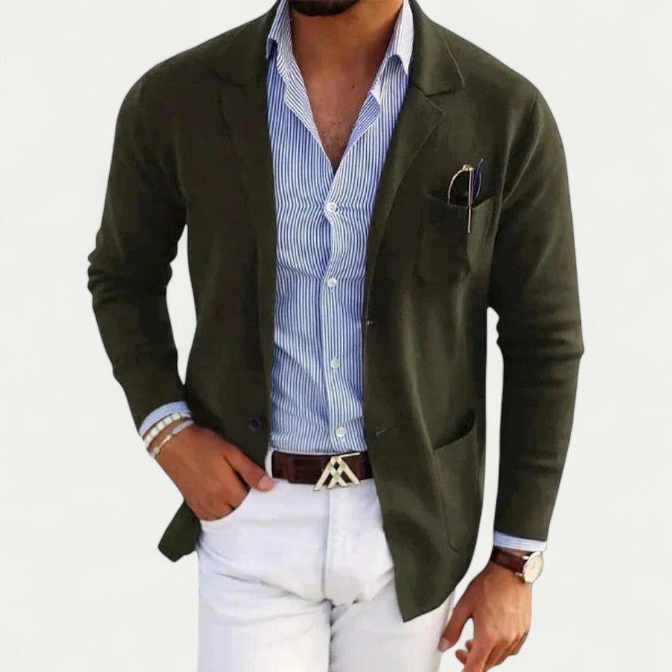 Men's Old Money Blazer With Lapel Collar