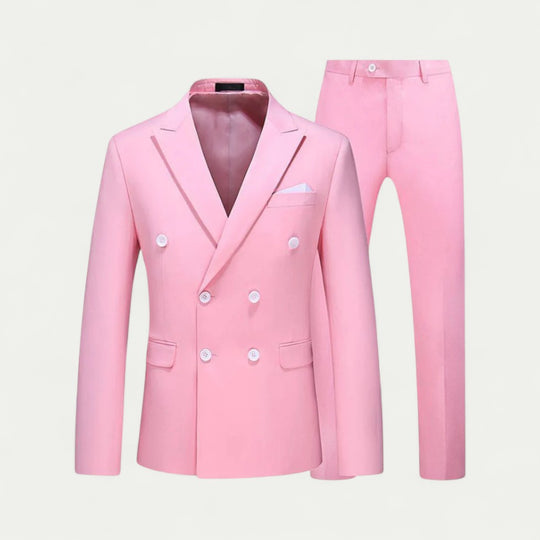 Double Breasted Slim Fit Two Piece Formal Suit