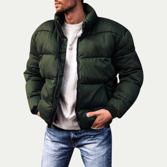 Men Quilted Puffer Jacket Winter Warm Outerwear