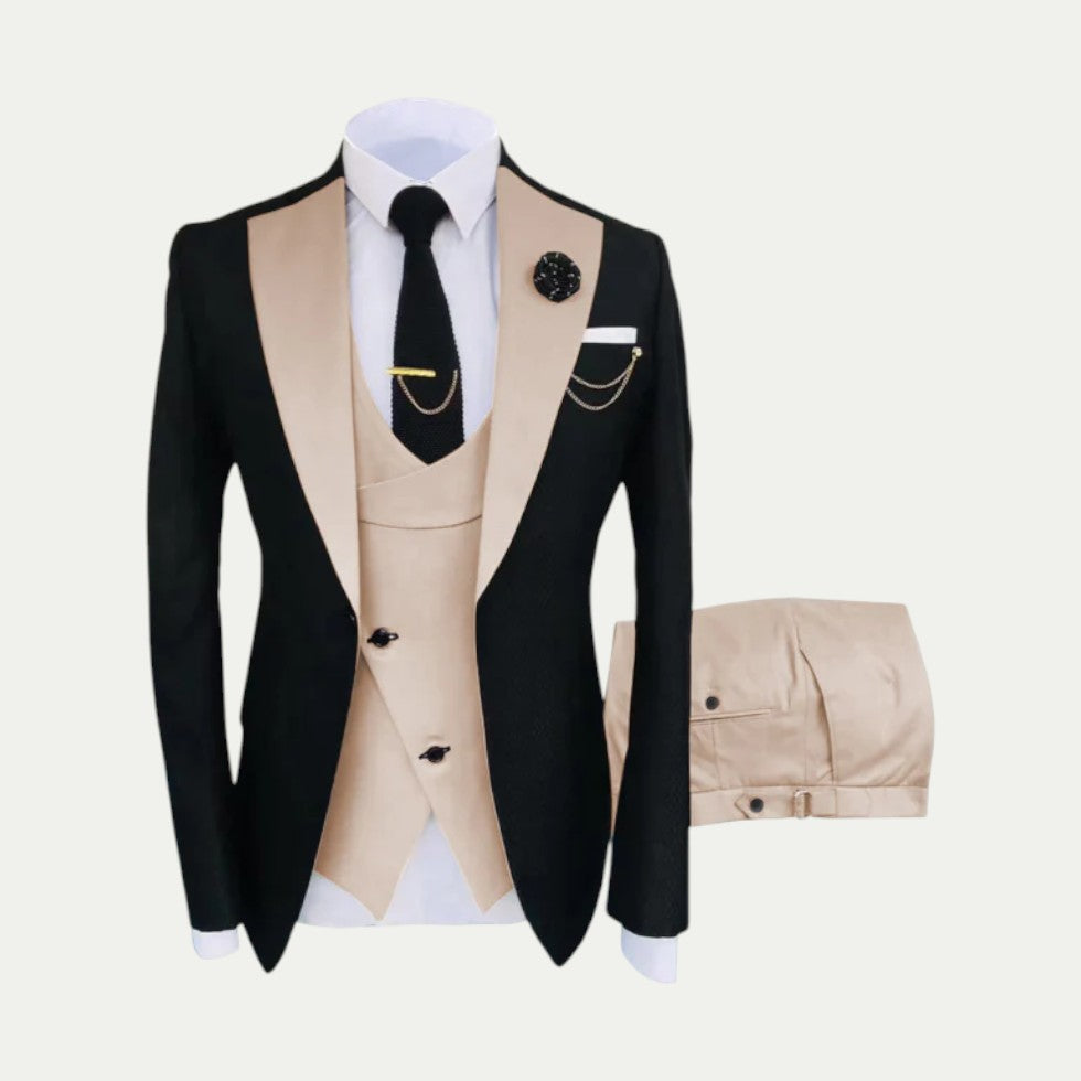 Three Piece Slim Fit Wedding Suit with Waistcoat