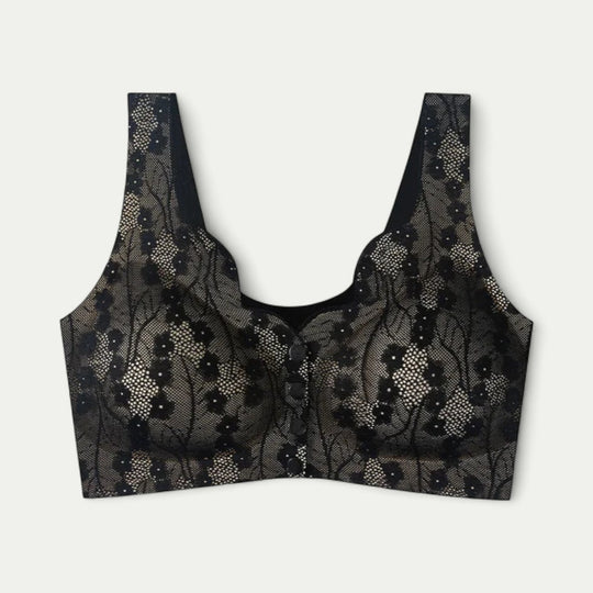 Women Lace Push Up Bra Front Closure Wireless