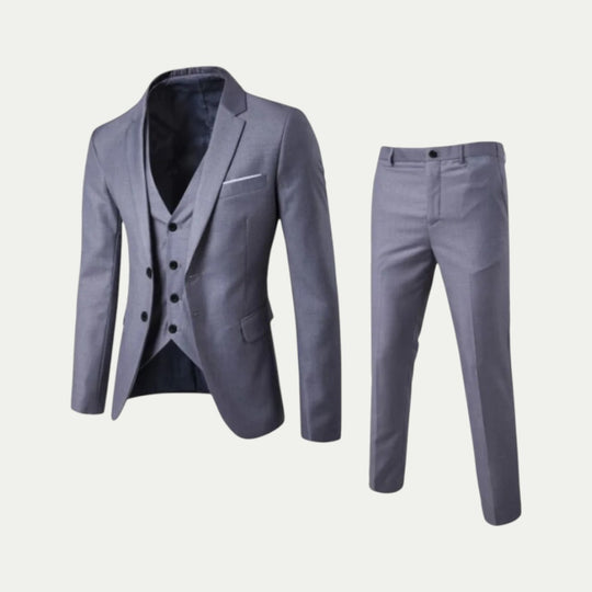 Slim Fit Business Suit with Waistcoat
