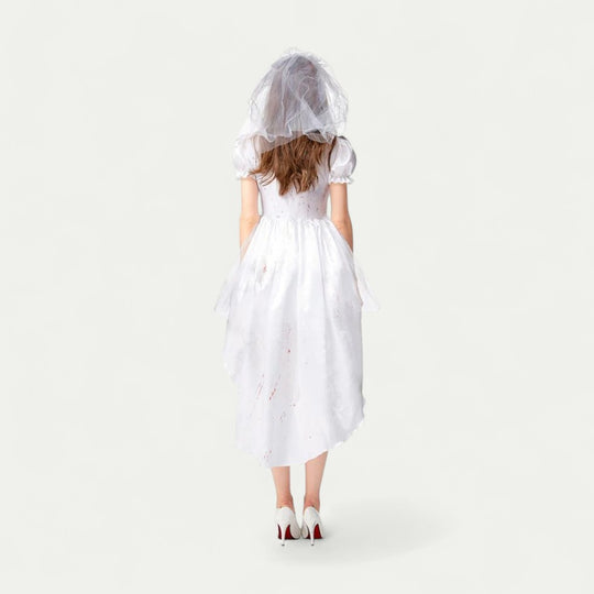 Vampire Bride Bloodstain Halloween Costume Mini Dress