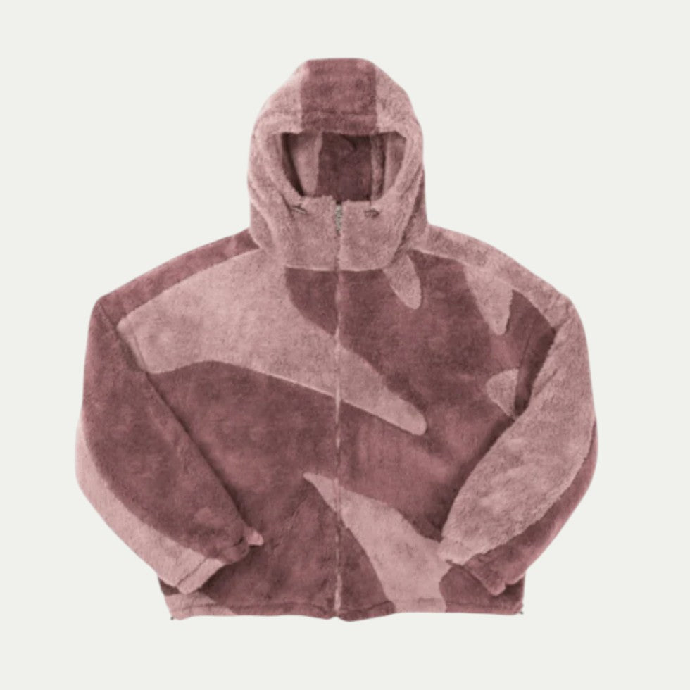 Cotton Blend Fleece Hooded Zip Up Winter Jacket for Men
