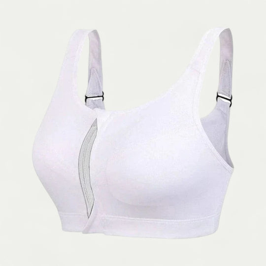 Women Front Zip Sports Bra Seamless Wireless Support
