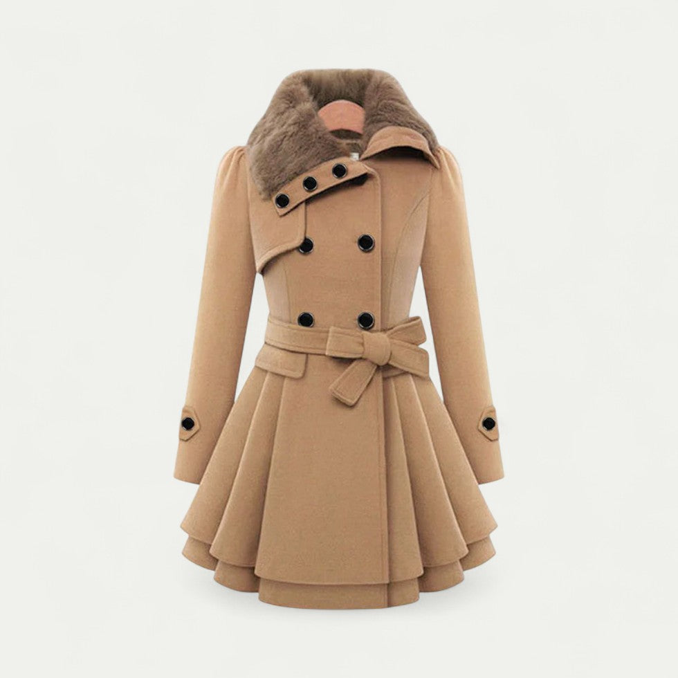 Flared Double Breasted Winter Trench Coat for Women