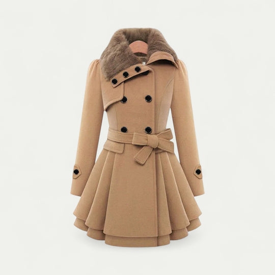 Flared Double Breasted Winter Trench Coat for Women