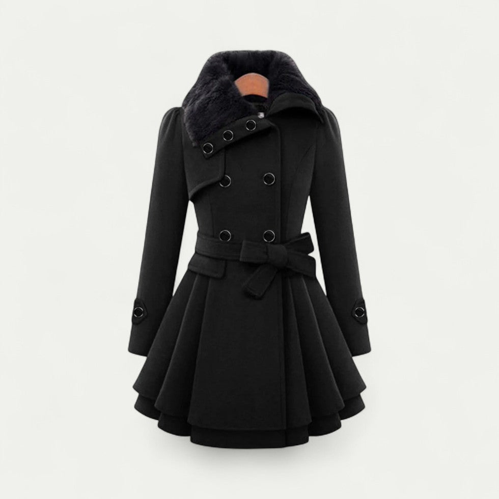 Flared Double Breasted Winter Trench Coat for Women