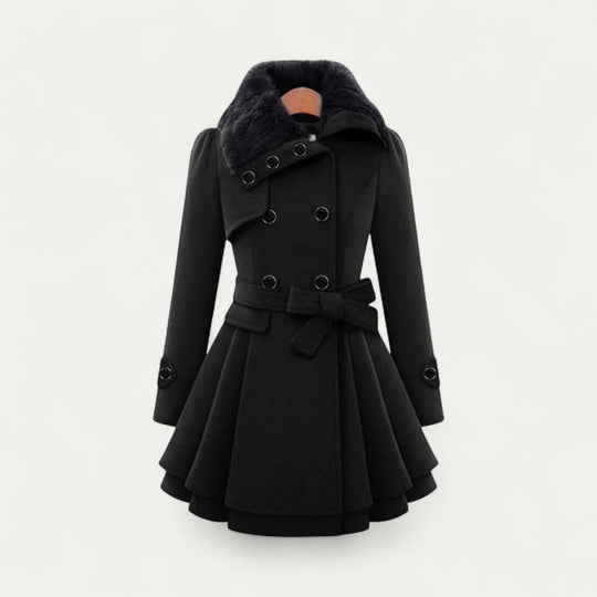 Flared Double Breasted Winter Trench Coat for Women
