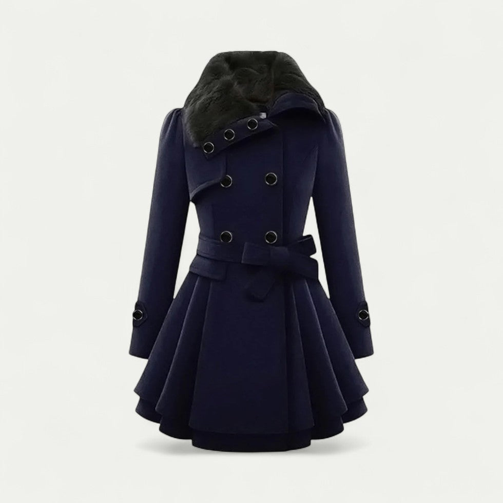 Flared Double Breasted Winter Trench Coat for Women