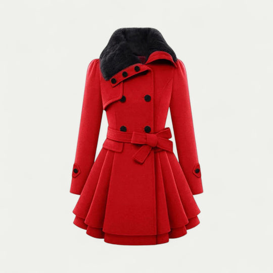 Flared Double Breasted Winter Trench Coat for Women