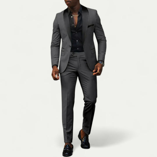 Men Slim Fit Three Piece Formal Suit with Blazer and Trousers