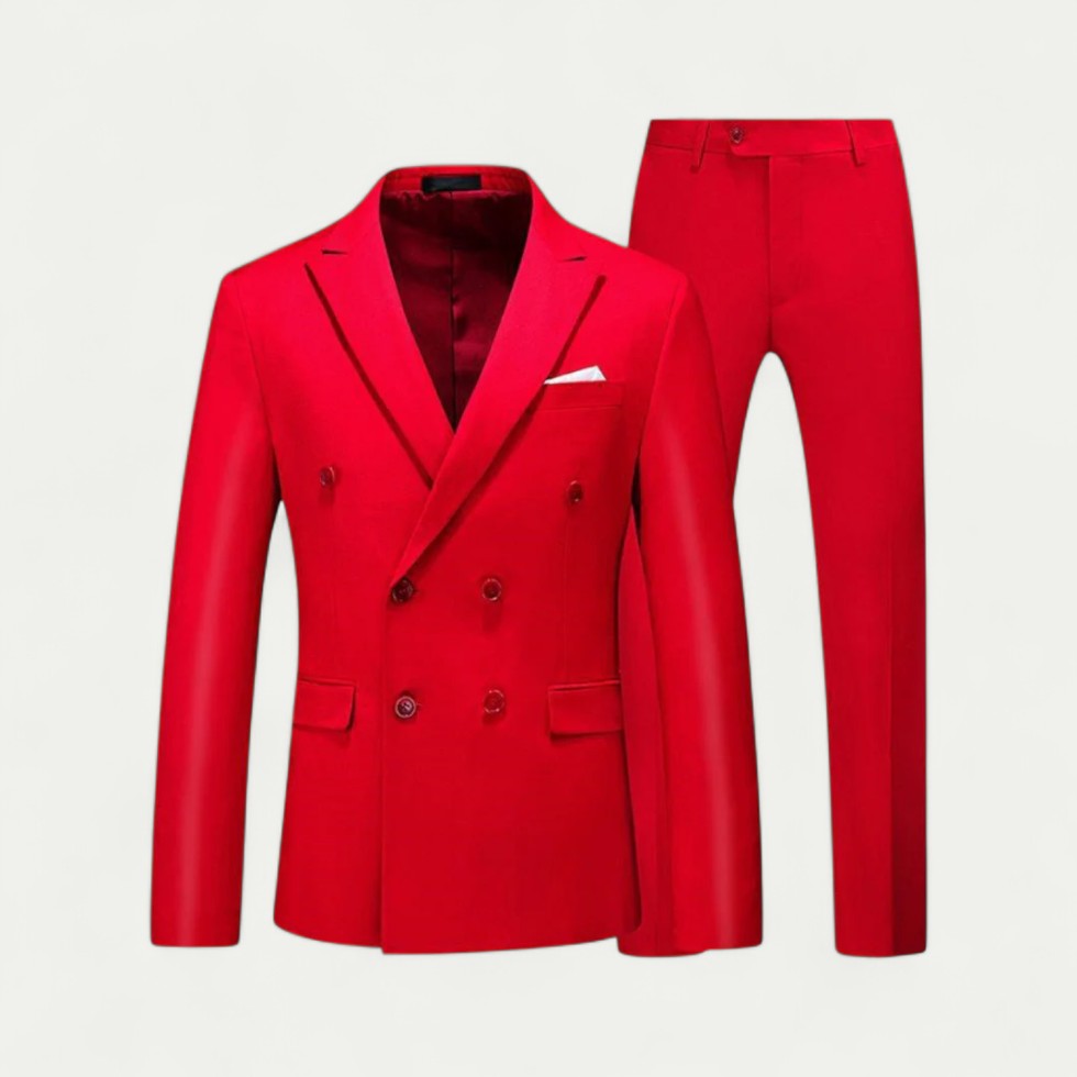 Double Breasted Slim Fit Two Piece Formal Suit