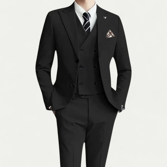 Three Piece Double Breasted Slim Fit Wedding Guest Suit
