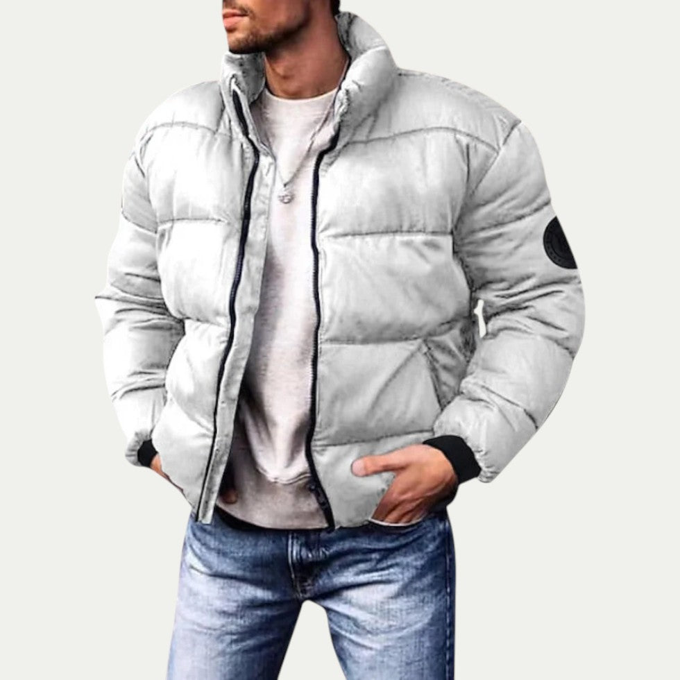 Men Quilted Puffer Jacket Winter Warm Outerwear