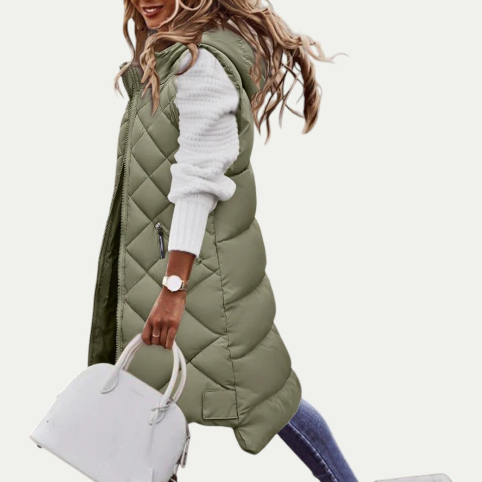 Women’s Winter Hooded Puffer Vest Longline