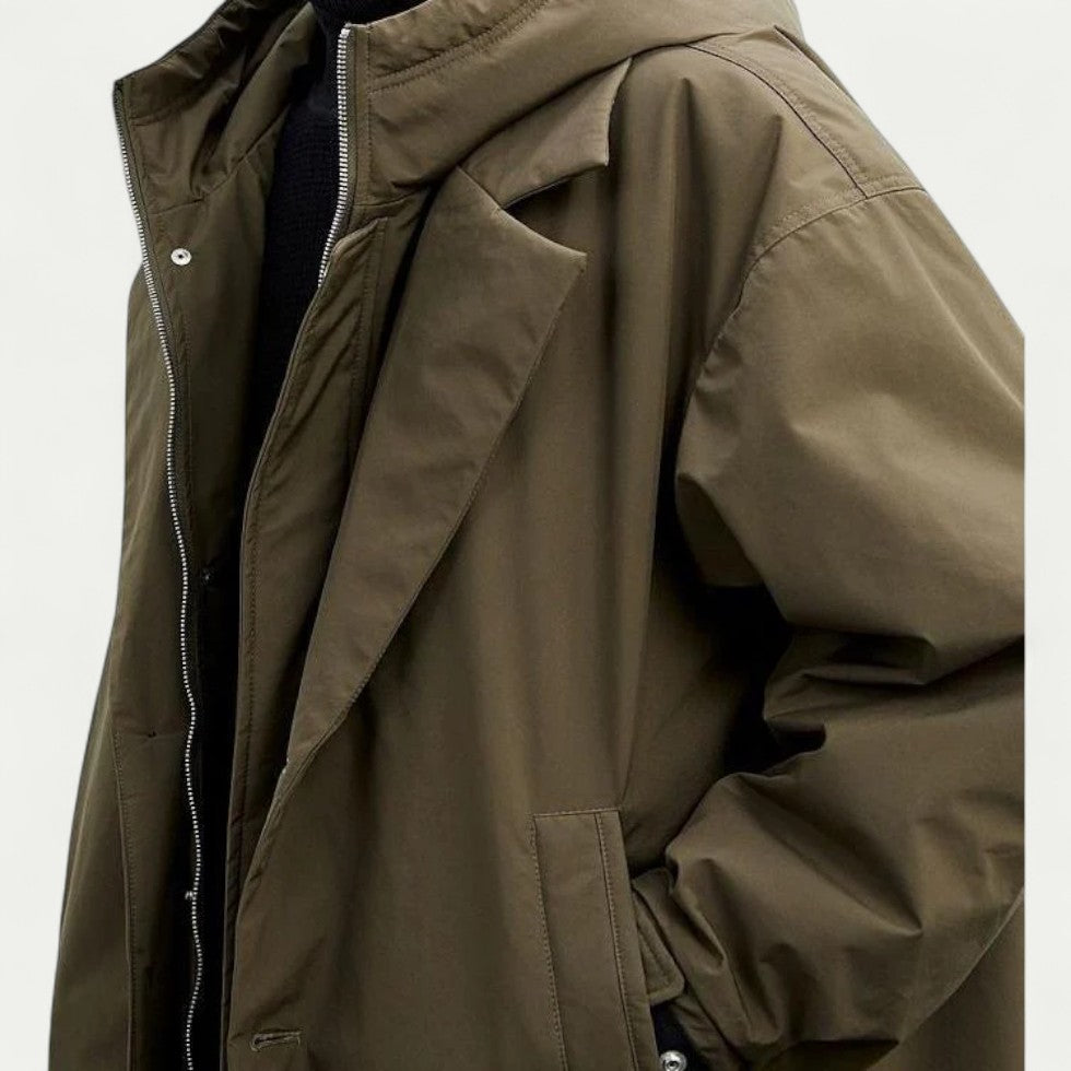 Oversized Hooded Trench Coat for Men