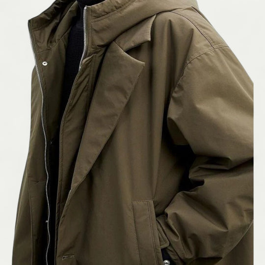 Oversized Hooded Trench Coat for Men