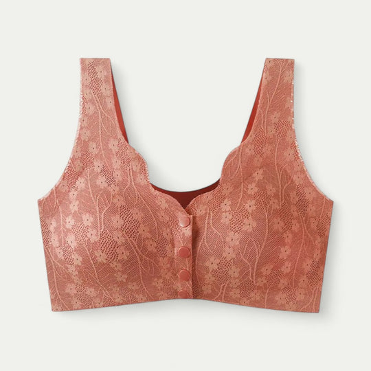 Women Lace Push Up Bra Front Closure Wireless